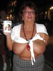Granny big tits woman shows big boobs